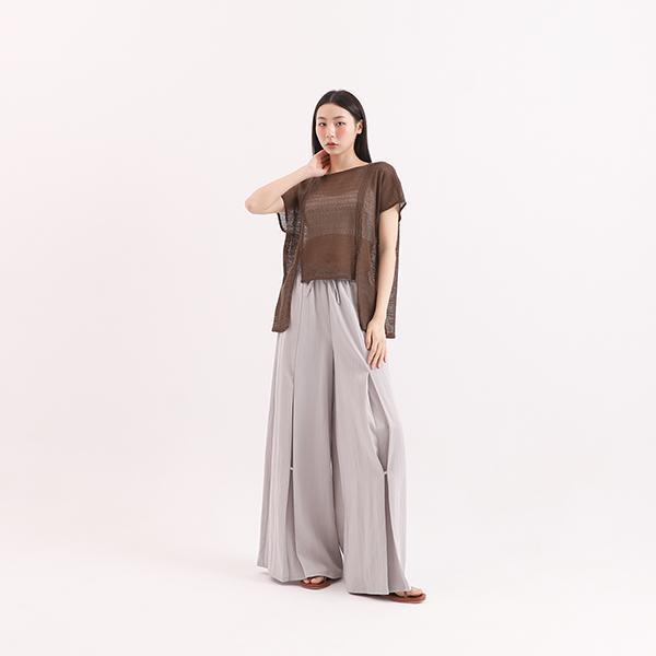 Mansheng_蔓生多層次寬褲_灰 