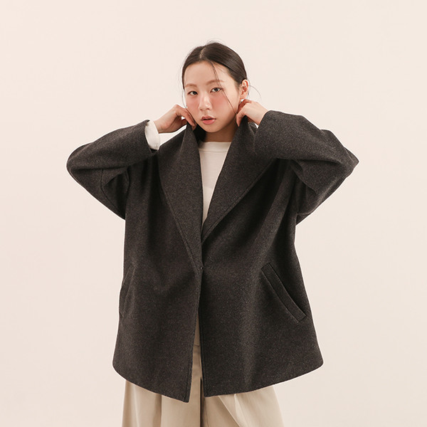 Intertwine_綢繆毛料大衣_黑 