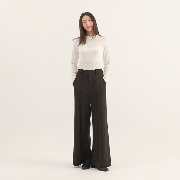 Meander_曲徑剪接長褲_黑 