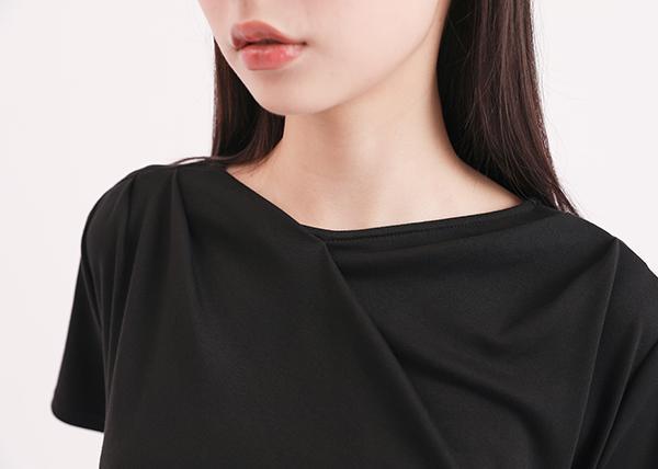 Yuqu_玉粹皺褶洋裝_黑 