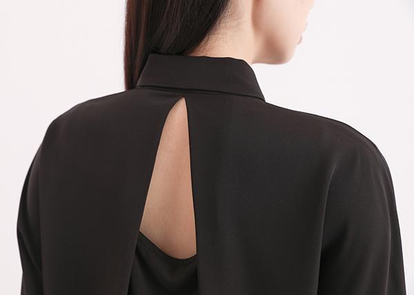 Trigonometric_三角函數小露背襯衫_黑 