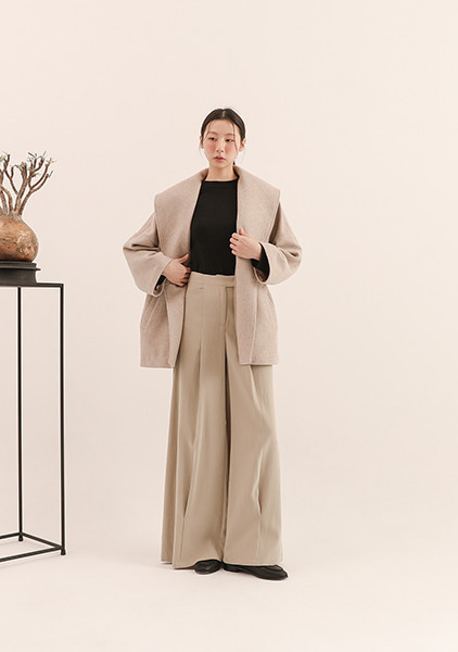 Intertwine_綢繆毛料大衣_駝 