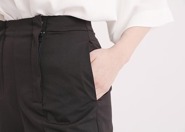 Extend_延伸開衩寬褲_黑 