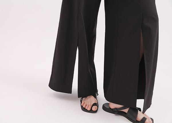 Extend_延伸開衩寬褲_黑 