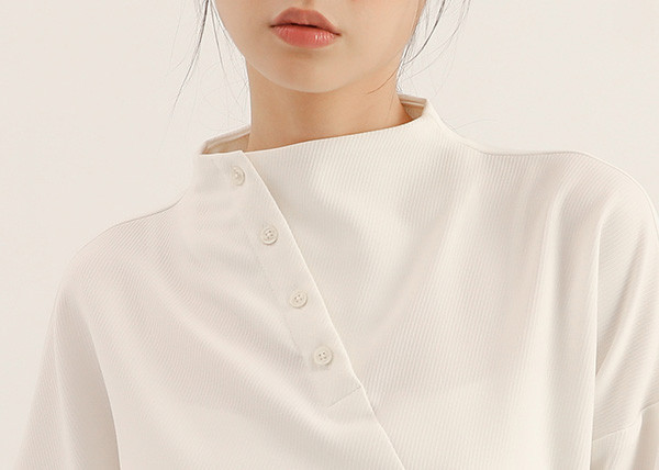 Jiaozhi_交織褶片上衣_白 