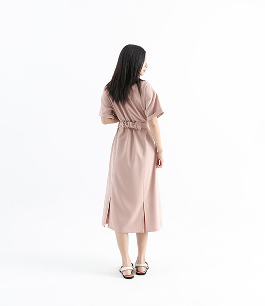 Tiaoyue_跳躍襯衫洋裝_粉 