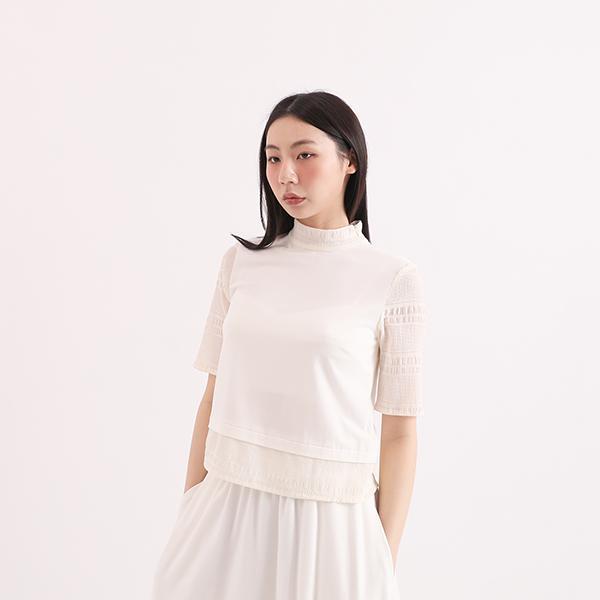 Hover_盤旋透視上衣_白 