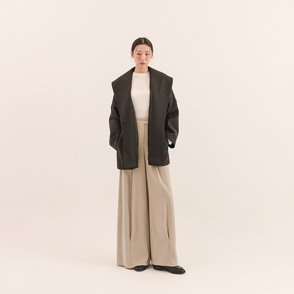 Intertwine_綢繆毛料大衣_黑 