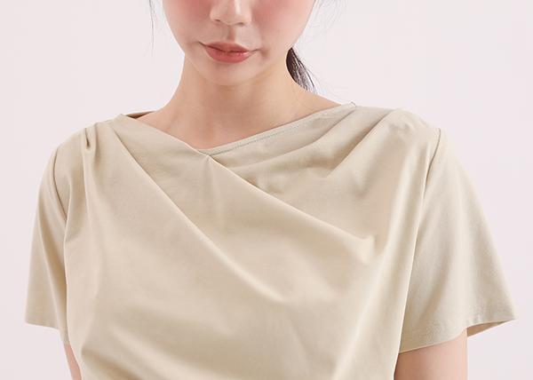 Yanqing_淵清皺褶上衣_芥末黃 