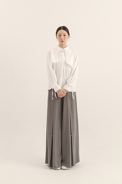 Pianzhi_偏執裁片襯衫_白 