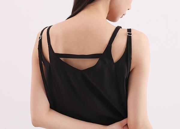 Xinyuan_心願剪裁細肩帶洋裝_黑 