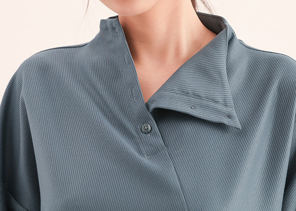 Jiaozhi_交織褶片上衣_天藍 