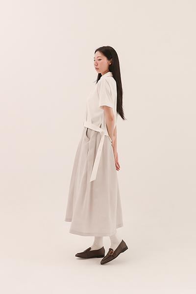 Erya_爾雅條帶襯衫_白 