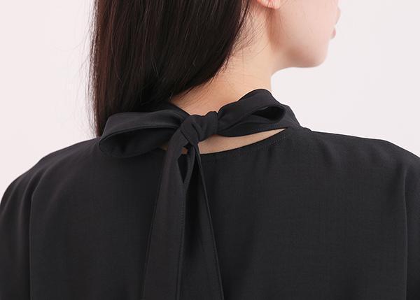 Chunmian_春眠立領變化上衣_黑 