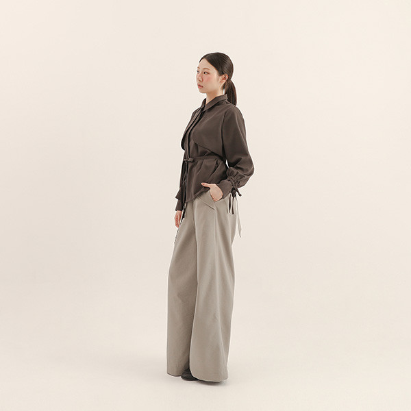 Pianzhi_偏執裁片襯衫_鐵灰