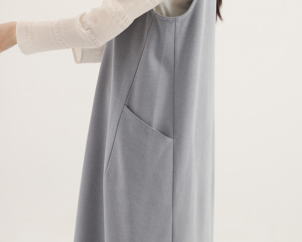 Dayrest_余暇剪接背心洋裝_淺藍 