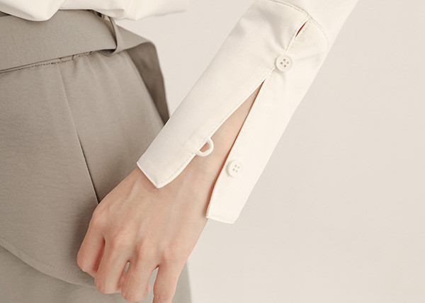 Serica_絲縷抓褶襯衫_白 