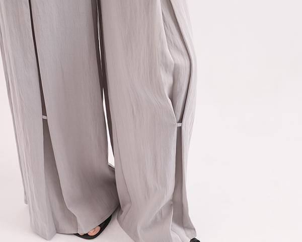 Mansheng_蔓生多層次寬褲_灰 