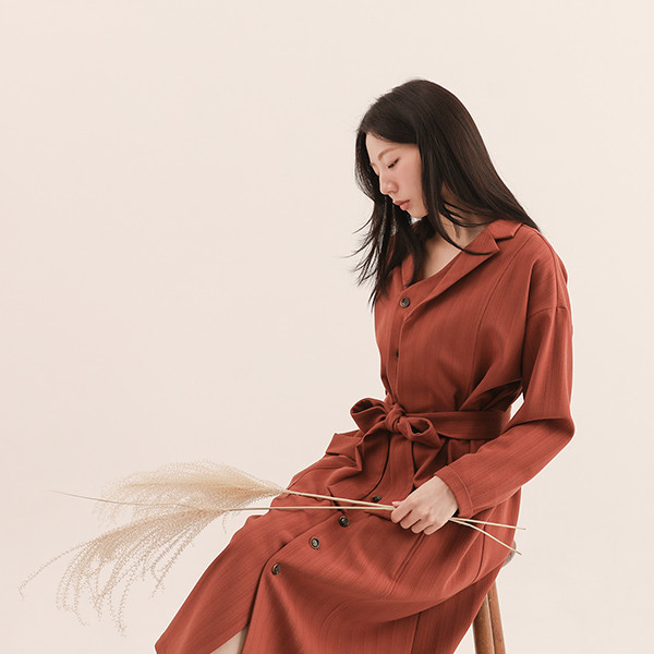 Glide_飛躍襯衫洋裝_橘紅 