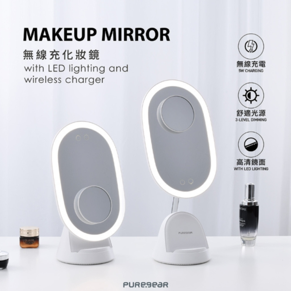 PUREGEAR 普格爾 無線 LED 折疊 化妝鏡 美妝鏡 梳妝鏡 燈桌鏡 補光帶 