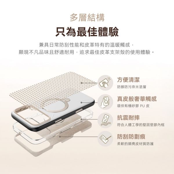 TORRAS Ostand Spin VegSkin 旋轉 支架 皮革 防摔 手機殼 iPhone 17 Pro Max 