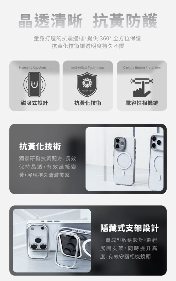 SOLiDE CRYST 晶透 抗黃 支架 防摔殼 保護殼 iPhone Air 17 Pro Max 