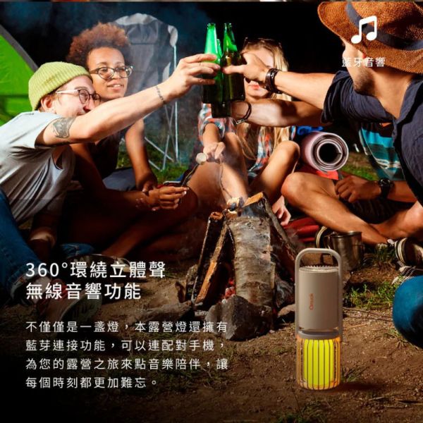 amuok 藍芽音響 戶外 露營燈 氣氛燈 露營 手電筒 音箱 360度 環繞 立體聲 大容量 照明燈 8000mAh 