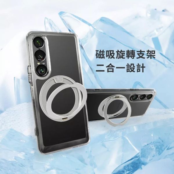 DAPAD 冰晶 旋轉 支架 磁吸 保護殼 透明殼 手機殼 適 OPPO RENO 14F pro 