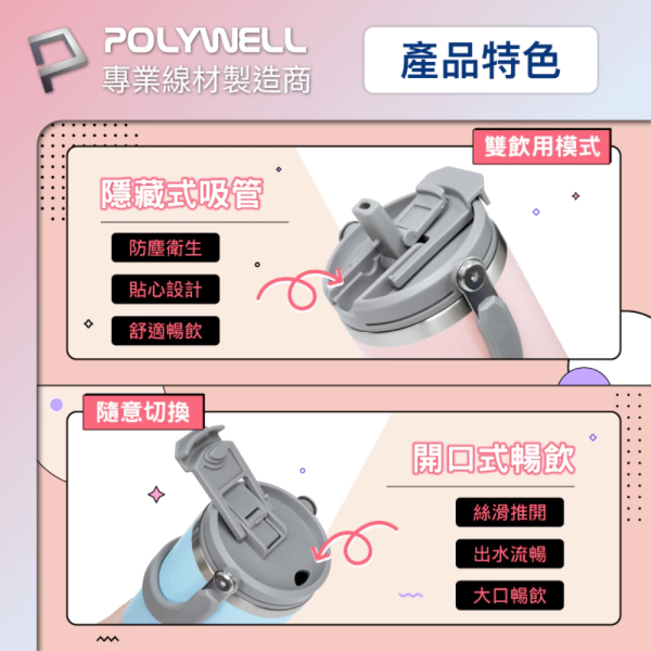 POLYWELL 寶利威爾 手提式 保溫杯 大容量 1.2公升 SUS304 不鏽鋼 材質 冰霸杯 手搖杯 飲料杯 