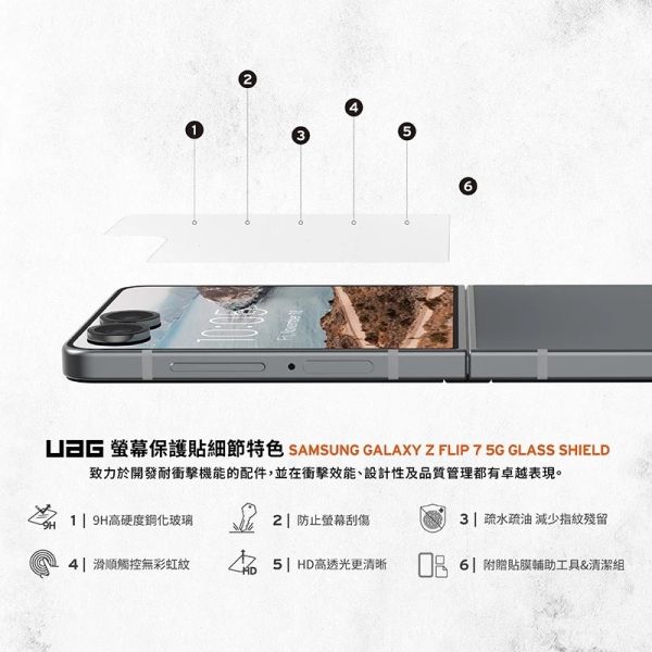 UAG 9H 鋼化 內縮版 玻璃貼 保護貼 Galaxy Z Flip 7 Fold 7 