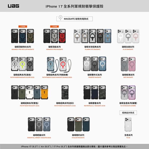 UAG磁吸 耐衝擊 都會 保護殼 支援 MagSafe 手機殼 iPhone 17 Air Pro Max 