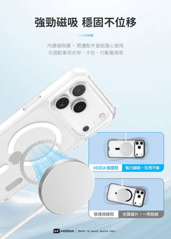 HODA  MagSafe 晶石 玻璃 軍規 防摔殼 透明殼 保護殼 iPhone 17 pro max air 