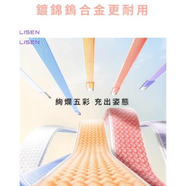 Lisen 60W 雙 Type C L601 充電線 快充線 超薄 果凍 適 iPhone 16e 17 16 15 