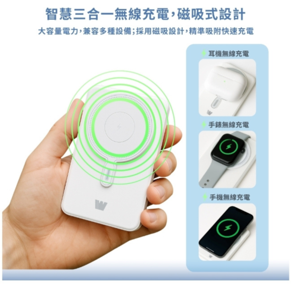 Wephone 磁吸 無線 行動電源 充電器 多功能 MagSafe iPhone 17 16 s25 
