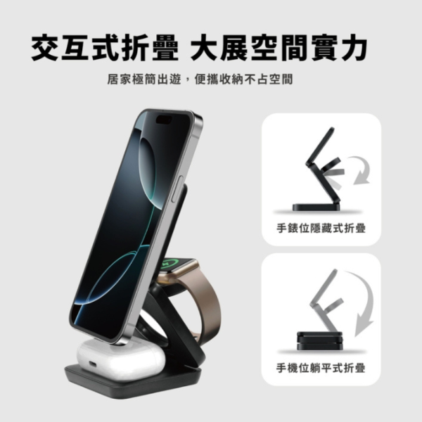 Oweida UT-25W 三合一 magsafe 電源 磁吸 供應器 充電器 適 iPhone 16 15 14 13 