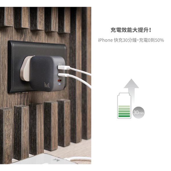 MONOCOZZI 65W GaN 3孔 氮化鎵 1A2C PD QC 快充 充電頭 充電器 適 iPhone 16 15 14 s25 