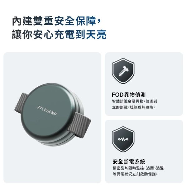 JTLEGEND Qi2 三合一 磁吸 無線 充電座 iPhone Apple Watch AirPods 