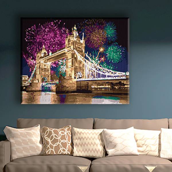 倫敦燦爛夜(30色挑戰款)｜MANTO創意數字油畫(4050) 英國,風景畫,煙火,數字油畫,manto,台灣數字油畫,數字油畫批發,數字油畫團購,倫敦