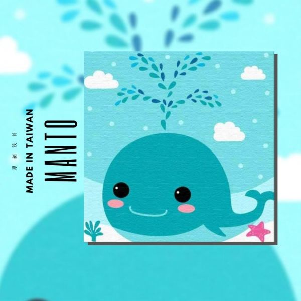 開心鯨魚｜MANTO創意數字油畫(4040) 鯨魚,動物畫,MANTO,數字油畫,manto,台灣數字油畫,數字油畫批發,數字油畫團購