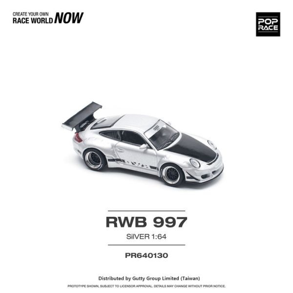 POP RACE 1/64 保時捷 PORSCHE RWB 997 銀色 PR640130 POP RACE 1/64 保時捷 PORSCHE RWB 997 銀色 PR640130