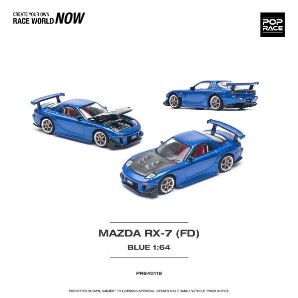 POP RACE 1/64 馬自達 MAZDA RX-7 (FD3S) RE-AMEMIYA WIDEBODY RE雨宮寬體空套 金屬藍 POP RACE 1/64 馬自達 MAZDA RX-7 (FD3S) RE-AMEMIYA WIDEBODY RE雨宮寬體空套 金屬藍