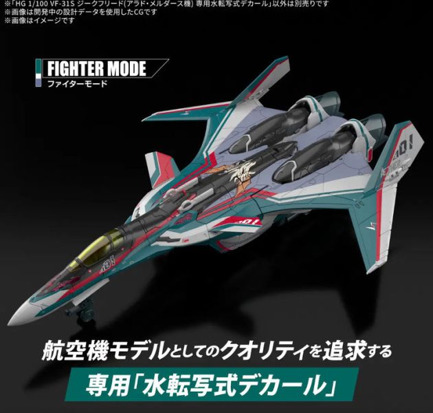 (預購) BANDAI 1/100 HG 010 VF-31S 超時空要塞 英雄式 阿拉德．梅塔斯座機 專用水貼紙 (預購) BANDAI 1/100 HG 010 VF-31S 超時空要塞 英雄式 阿拉德．梅塔斯座機 專用水貼紙