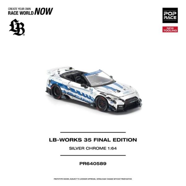 (預購) POP RACE 1/64 LB-WORKS 35GT-R FINAL EDITION SILVER CHROME PR640589 20260813 POP RACE 1/64 LB-WORKS 35GT-R FINAL EDITION SILVER CHROME PR640589