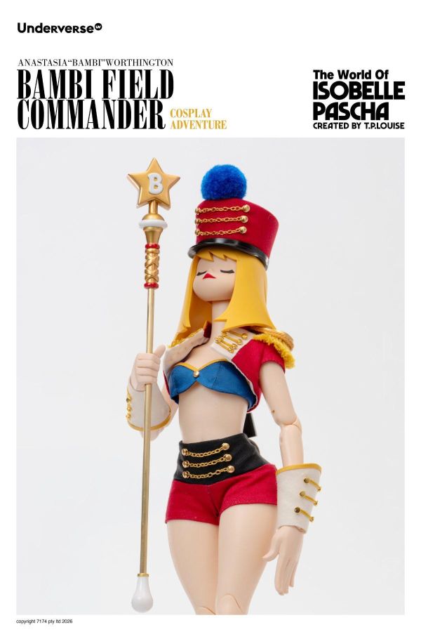 (預購) Underverse 1/6 伊莎貝爾‧帕夏系列 Cosplay系列 軍樂指揮官斑比 可動完成品 UV202615-1 20260903 Underverse 1/6 伊莎貝爾‧帕夏系列 Cosplay系列 軍樂指揮官斑比 可動完成品 UV202615-1