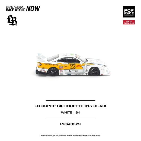 (預購) POP RACE 1/64 日產 LB SUPER SILHOUETTE S15 SILVIA WHITE PR640529 20260701 POP RACE 1/64 日產 LB SUPER SILHOUETTE S15 SILVIA WHITE PR640529