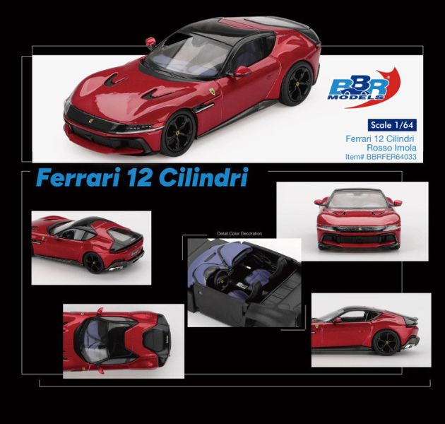 (預購) BBR 1/64 法拉利 Ferrari 12 Cilindri Rosso Imola BBRFER64033 (預購) BBR 1/64 法拉利 Ferrari 12 Cilindri Rosso Imola BBRFER64033