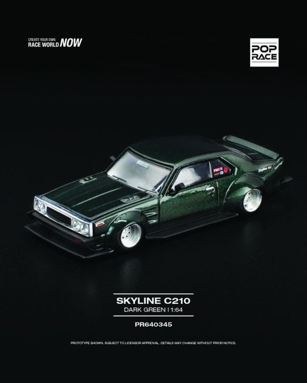 (預購) POP RACE 1/64 日產 SKYLINE C210 DARK GREEN (預購) POP RACE 1/64 日產 SKYLINE C210 DARK GREEN