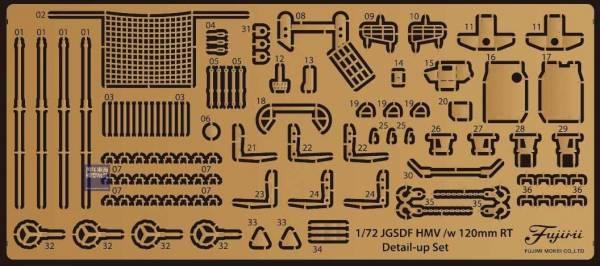 1/72 重迫牽引車 120mm 迫撃砲RT 蝕刻片 FUJIMI gup207 陸上自衛隊 富士美 組裝模型 FUJIMI,1/72,陸上自衛隊,高機動車重迫牽引車,120mm,迫撃砲,RT,蝕刻片,