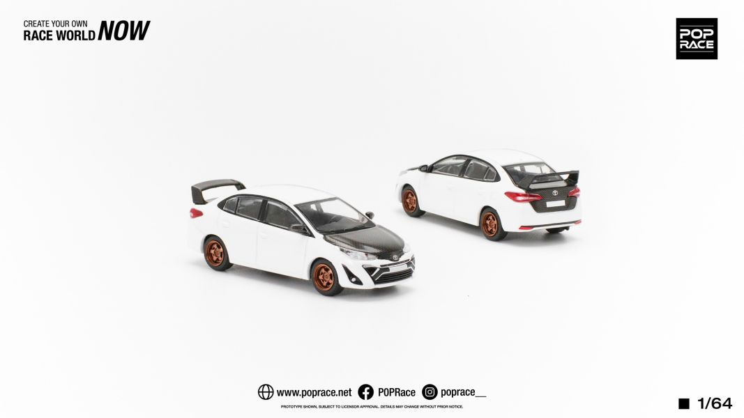 POP RACE 1/64 豐田 TOYOTA GR VIOS 白色 POP RACE 1/64 豐田 TOYOTA GR VIOS 白色