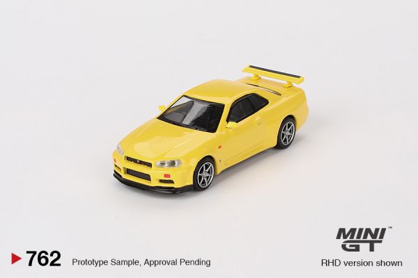 MINIGT 1/64 日產 Nissan Skyline GT-R (R34) V-Spec 雷霆黃 右駕 MINIGT 1/64 日產 Nissan Skyline GT-R (R34) V-Spec 雷霆黃 右駕